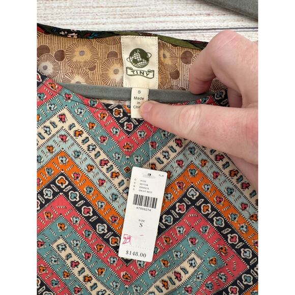 Tiny Anthropologie BOHO Mixed Print Mini Dress Women's S Multicolor NEW - Picture 7 of 12